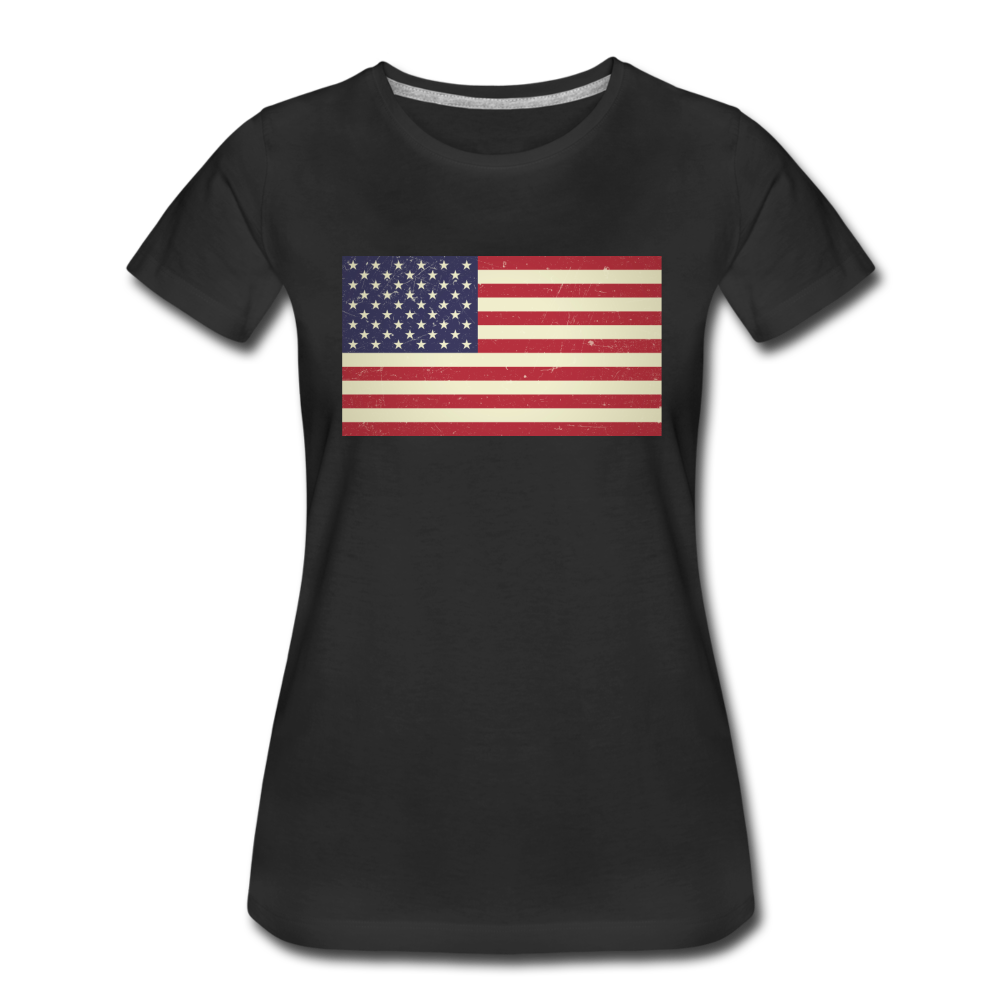 Vintage US Flag - Women’s Premium T-Shirt - black