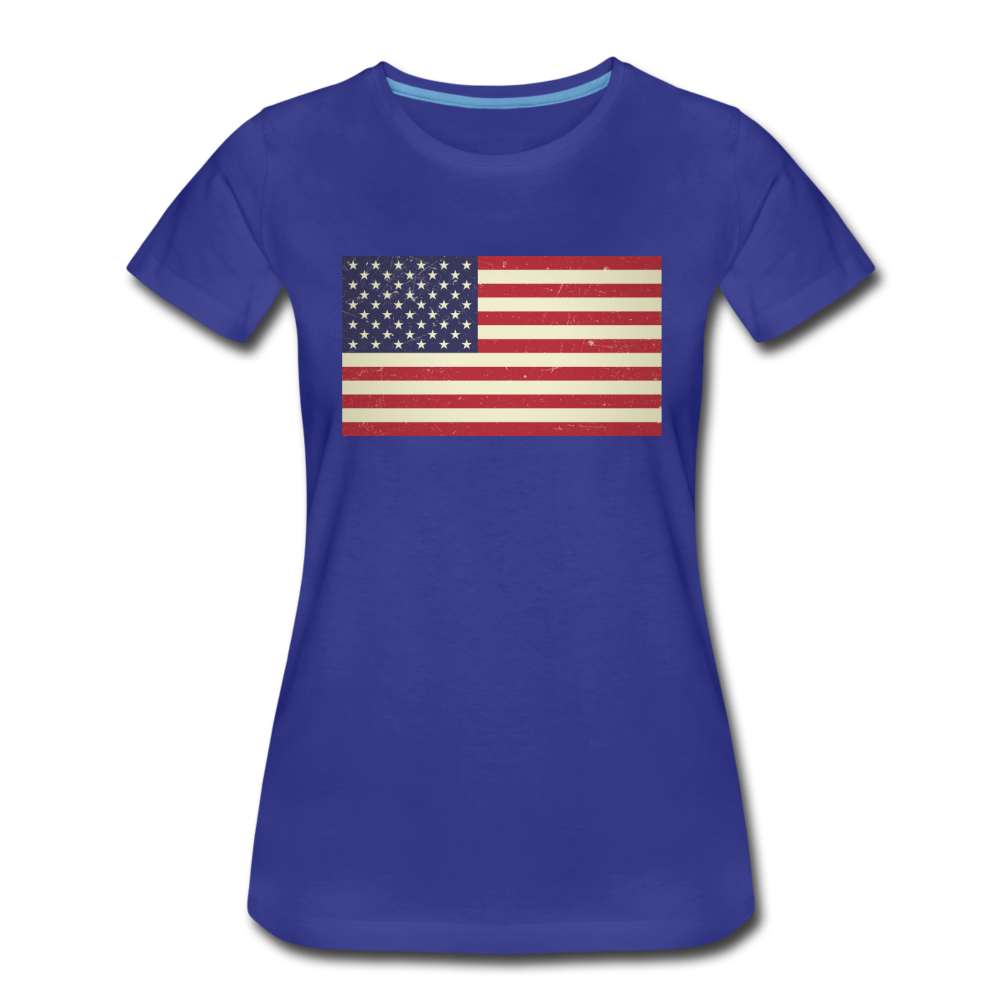 Vintage US Flag - Women’s Premium T-Shirt - royal blue