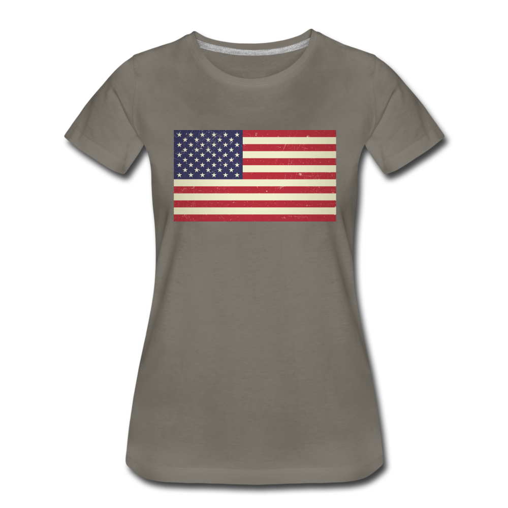 Vintage US Flag - Women’s Premium T-Shirt - asphalt gray