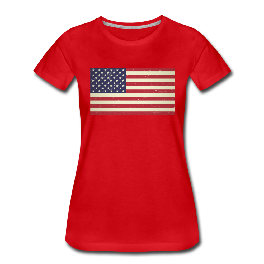 Vintage US Flag - Women’s Premium T-Shirt - red