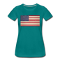 Vintage US Flag - Women’s Premium T-Shirt - teal