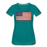 Vintage US Flag - Women’s Premium T-Shirt - teal