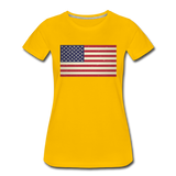 Vintage US Flag - Women’s Premium T-Shirt - sun yellow