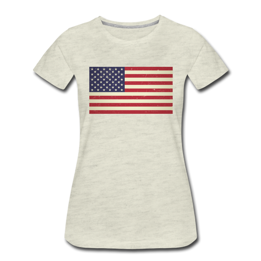 Vintage US Flag - Women’s Premium T-Shirt - heather oatmeal