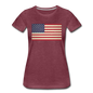 Vintage US Flag - Women’s Premium T-Shirt - heather burgundy