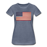 Vintage US Flag - Women’s Premium T-Shirt - heather blue