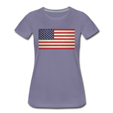 Vintage US Flag - Women’s Premium T-Shirt - washed violet