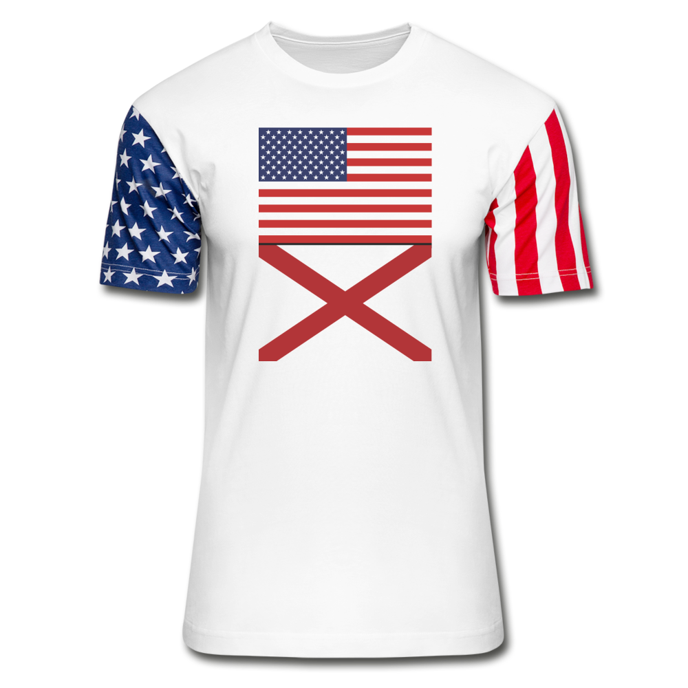 US & Alabama Flags - Stars & Stripes T-Shirt - white