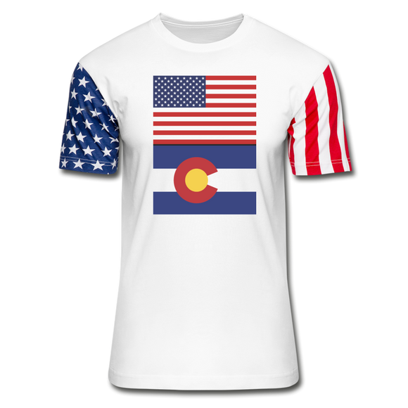 US & Colorado Flags -  Stars & Stripes T-Shirt - white