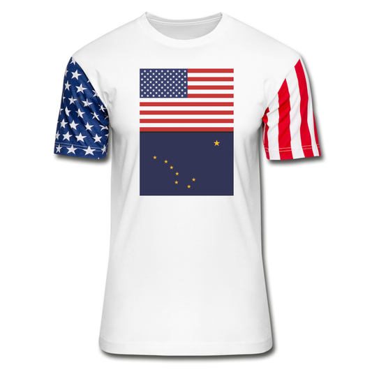 US & Alaska Flags -  Stars & Stripes T-Shirt - white