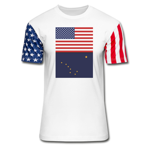 US & Alaska Flags -  Stars & Stripes T-Shirt - white