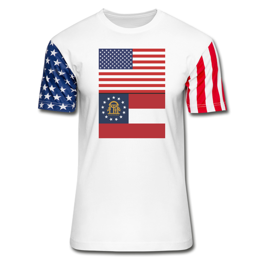 US & Georgia Flags -  Stars & Stripes T-Shirt - white