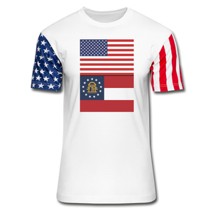 US & Georgia Flags -  Stars & Stripes T-Shirt - white