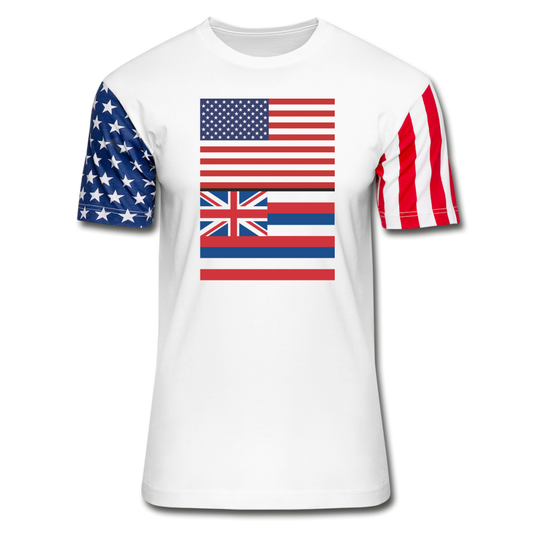 US & Hawaii Flags -  Stars & Stripes T-Shirt - white