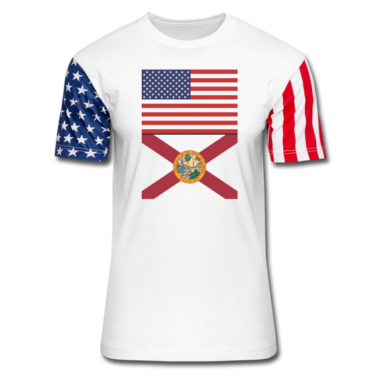 US & Florida Flags -  Stars & Stripes T-Shirt - white