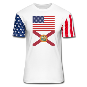 US & Florida Flags -  Stars & Stripes T-Shirt - white