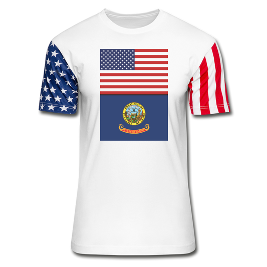 US & Idaho Flags - Stars & Stripes T-Shirt - white