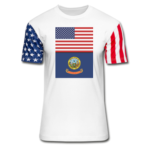 US & Idaho Flags - Stars & Stripes T-Shirt - white