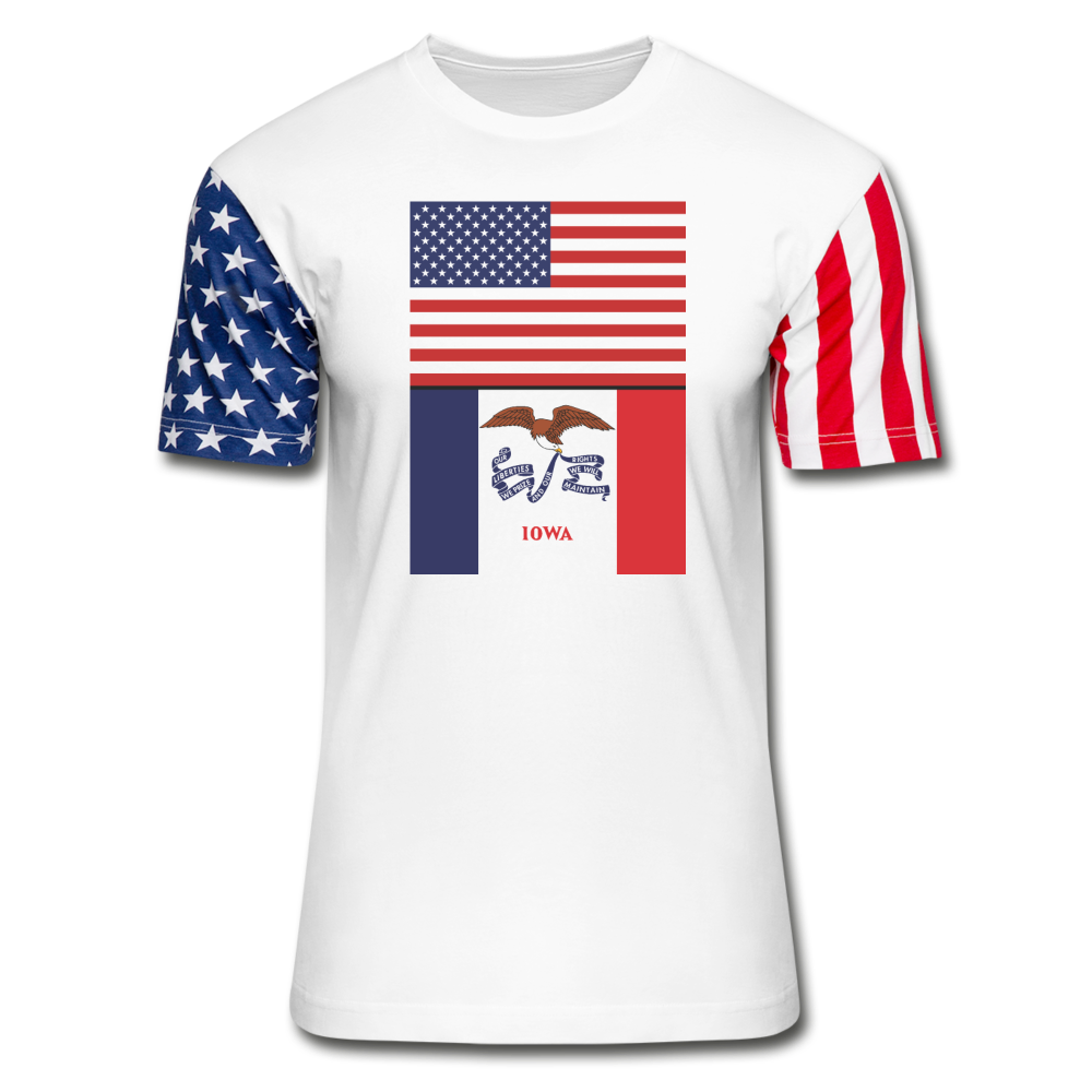 US & Iowa Flags - Stars & Stripes T-Shirt - white