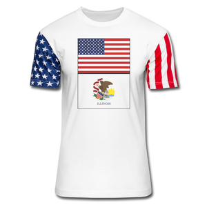 US & Illinois Flags - Stars & Stripes T-Shirt - white