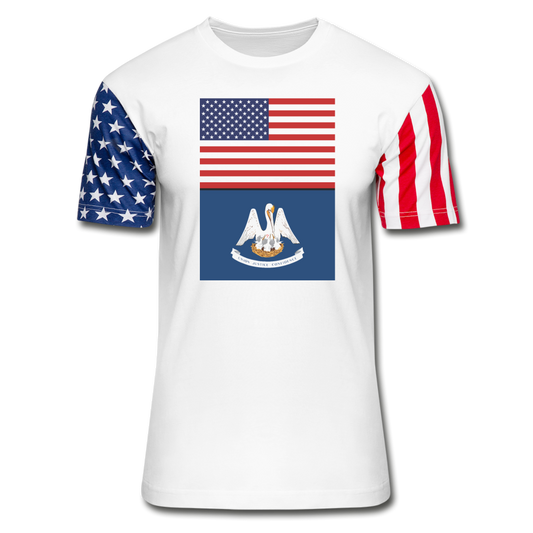 US & Louisiana Flags - Stars & Stripes T-Shirt - white