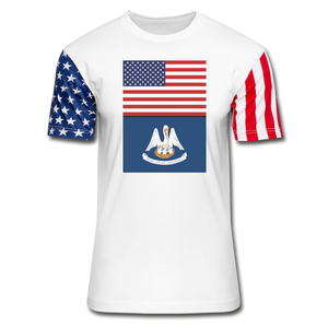 US & Louisiana Flags - Stars & Stripes T-Shirt - white