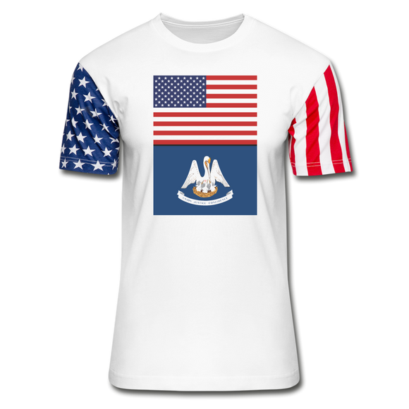 US & Louisiana Flags - Stars & Stripes T-Shirt - white
