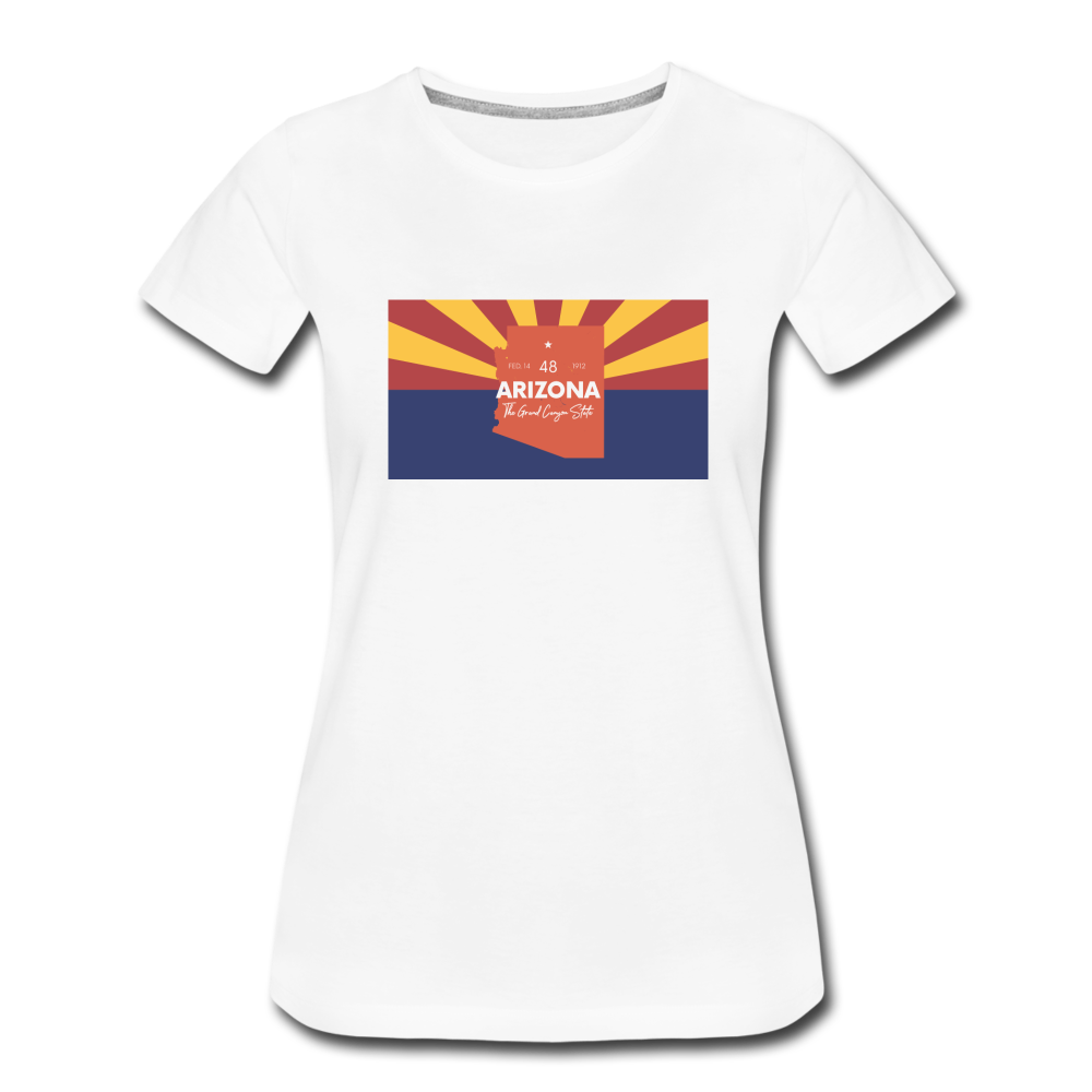 Arizona Info Map - Women’s Premium T-Shirt - white