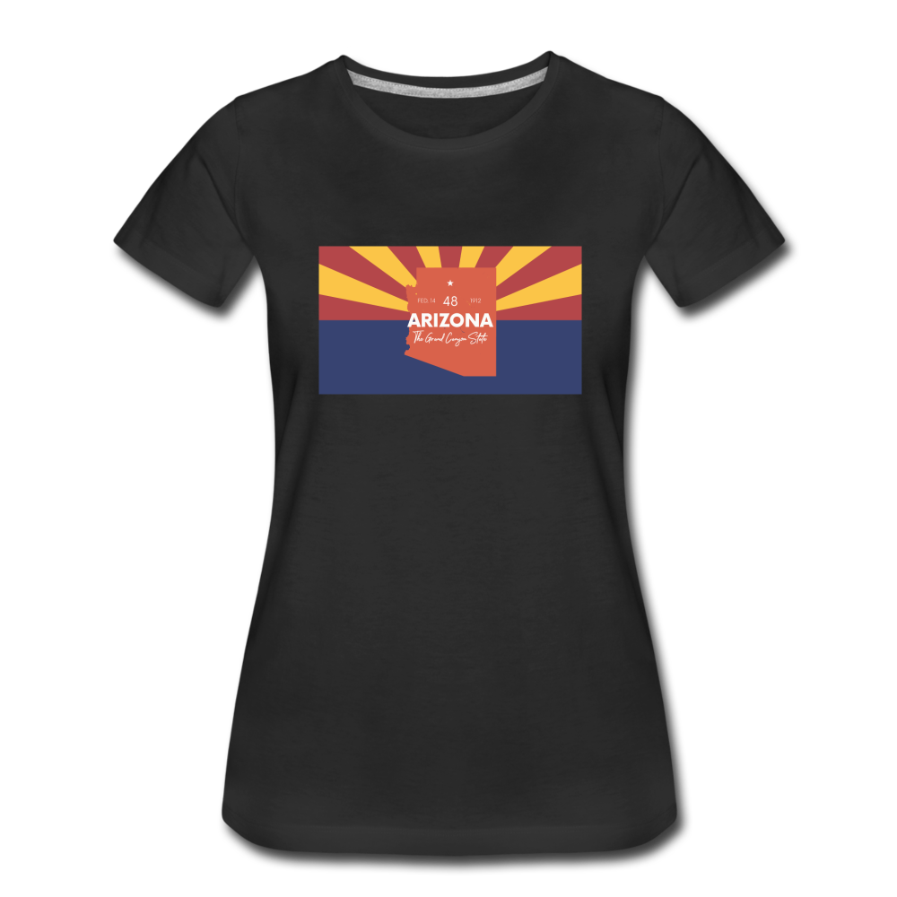 Arizona Info Map - Women’s Premium T-Shirt - black