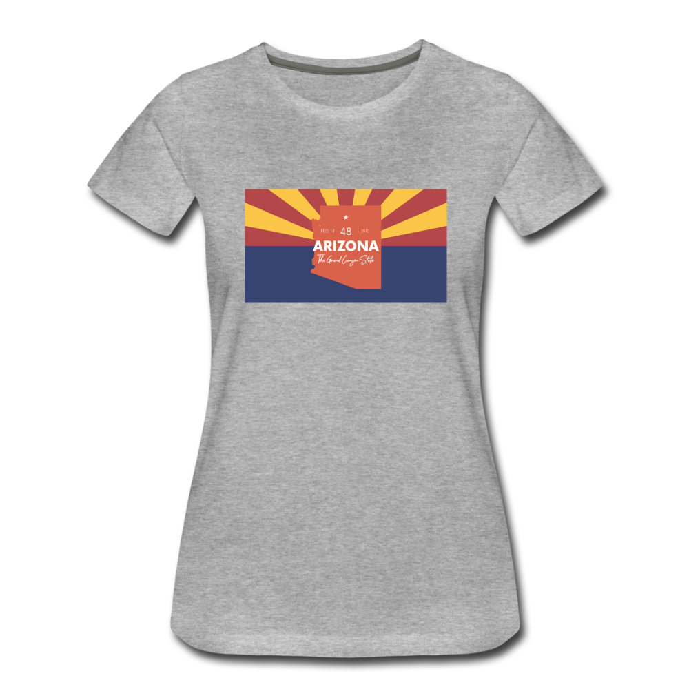 Arizona Info Map - Women’s Premium T-Shirt - heather gray