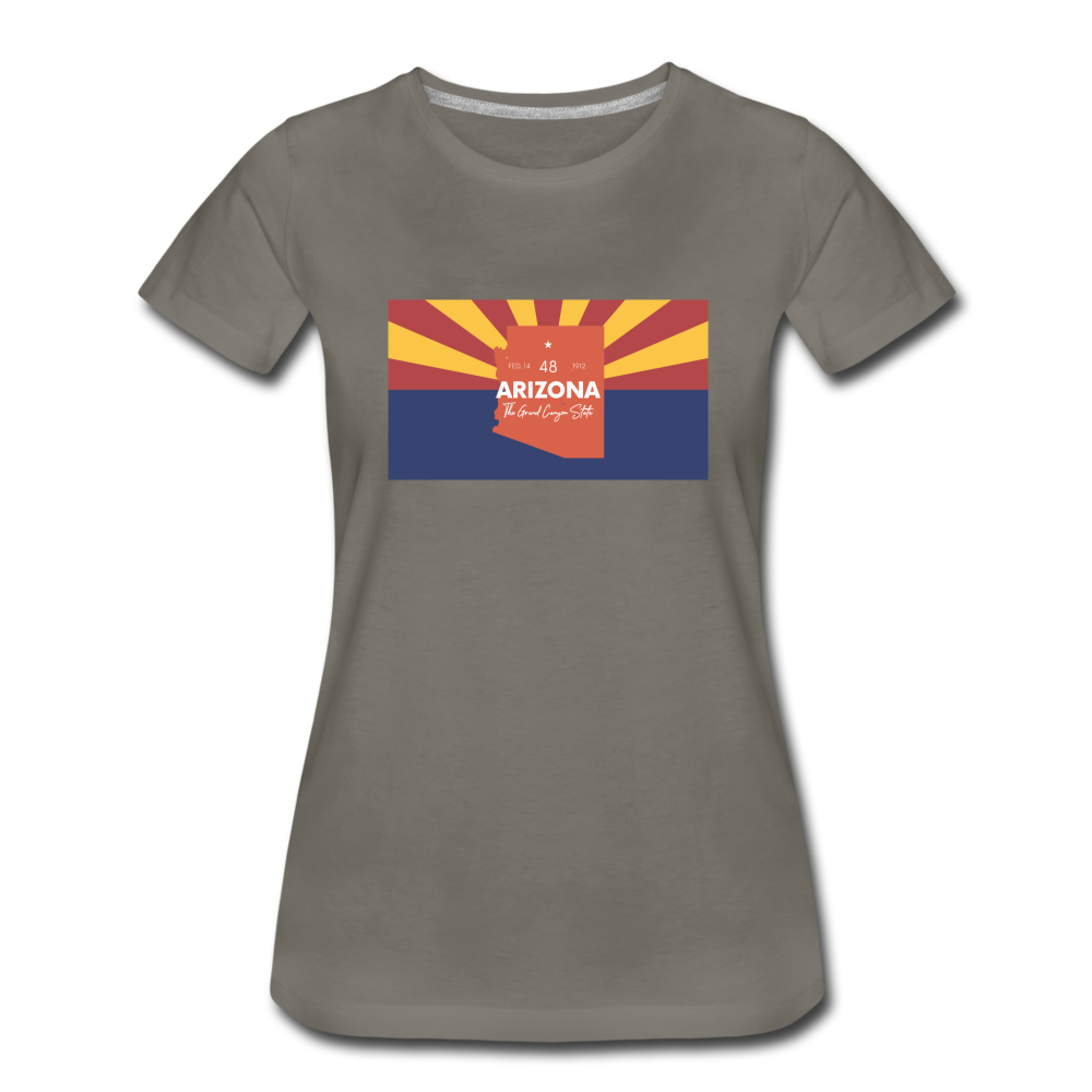 Arizona Info Map - Women’s Premium T-Shirt - asphalt gray