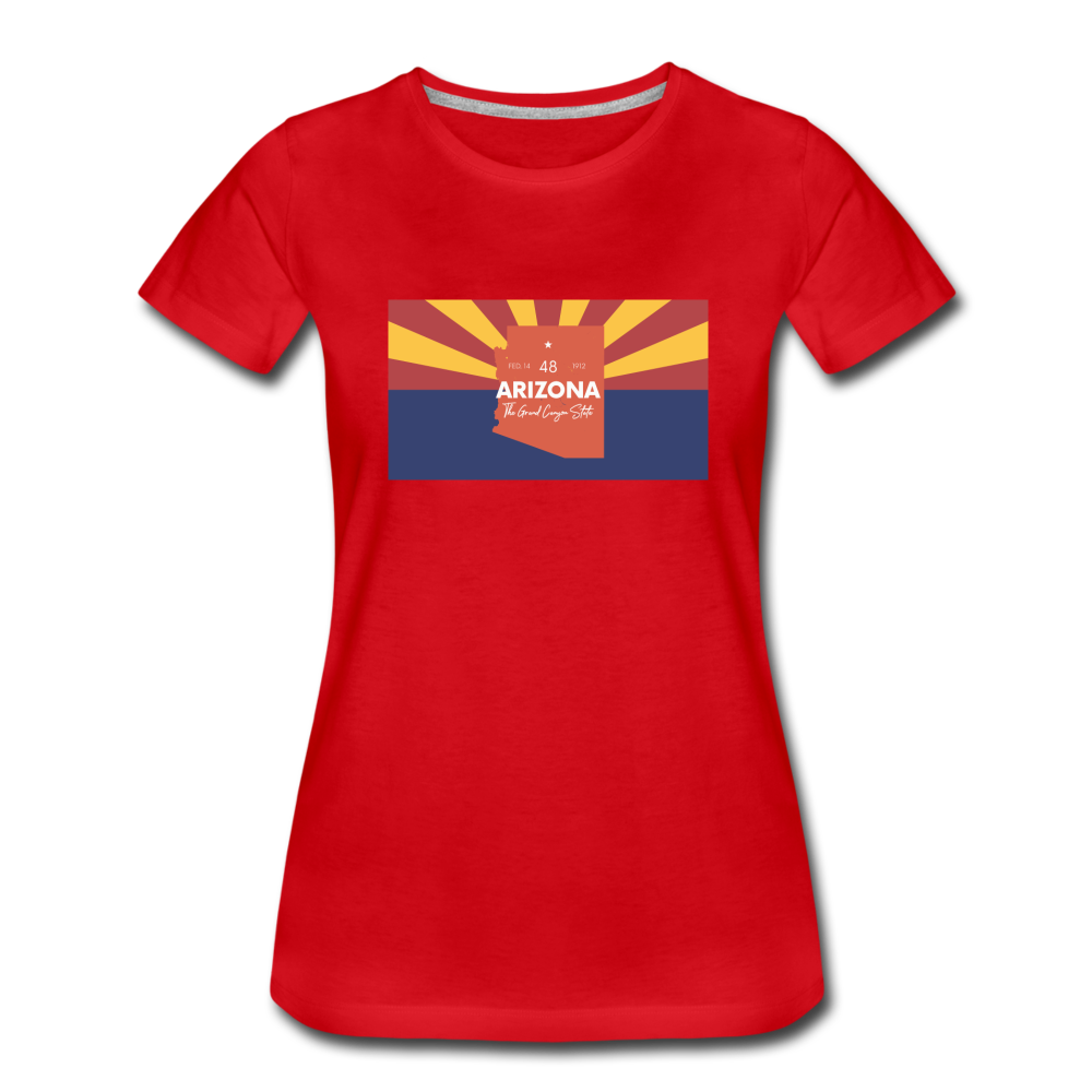 Arizona Info Map - Women’s Premium T-Shirt - red