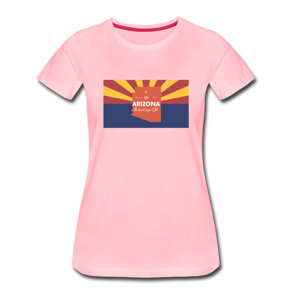 Arizona Info Map - Women’s Premium T-Shirt - pink