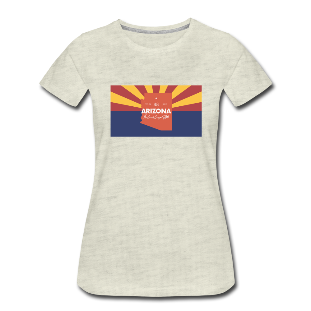 Arizona Info Map - Women’s Premium T-Shirt - heather oatmeal