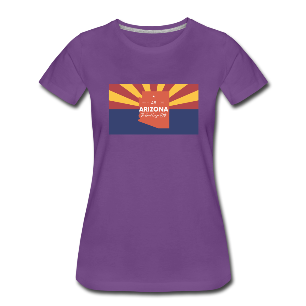 Arizona Info Map - Women’s Premium T-Shirt - purple