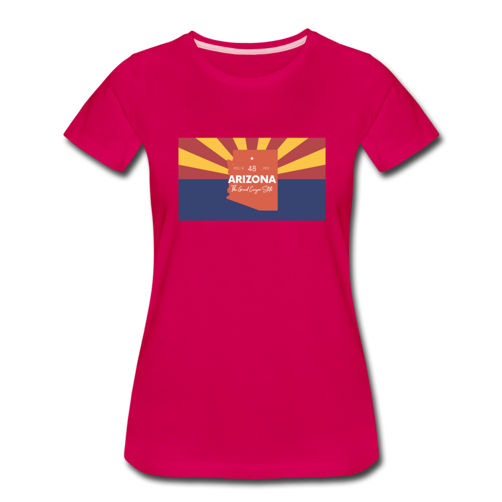 Arizona Info Map - Women’s Premium T-Shirt - dark pink