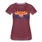 Arizona Info Map - Women’s Premium T-Shirt - heather burgundy