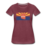 Arizona Info Map - Women’s Premium T-Shirt - heather burgundy