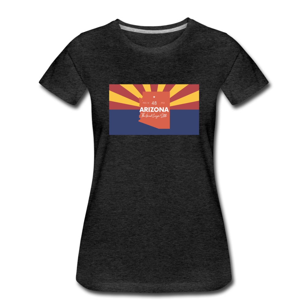 Arizona Info Map - Women’s Premium T-Shirt - charcoal gray