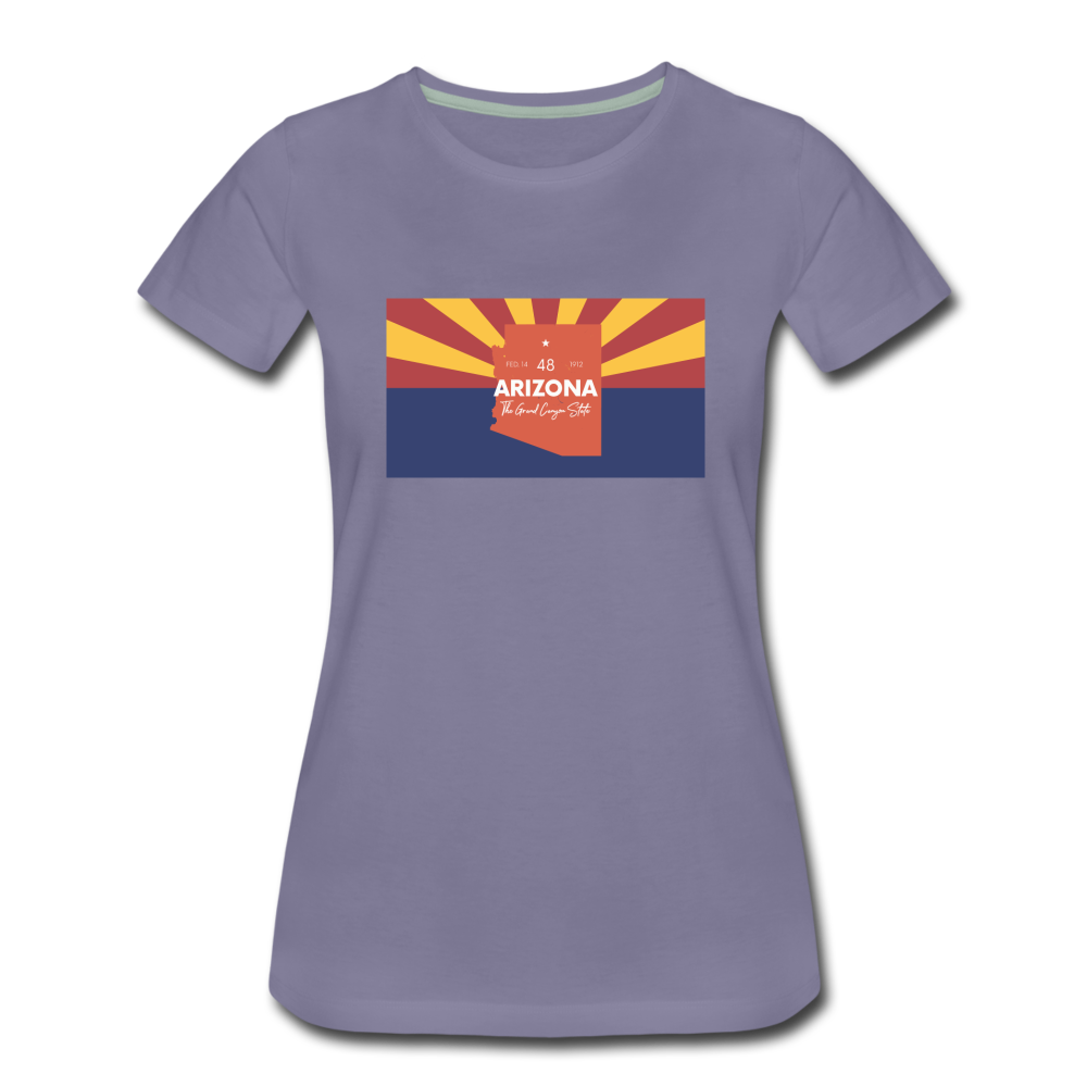 Arizona Info Map - Women’s Premium T-Shirt - washed violet