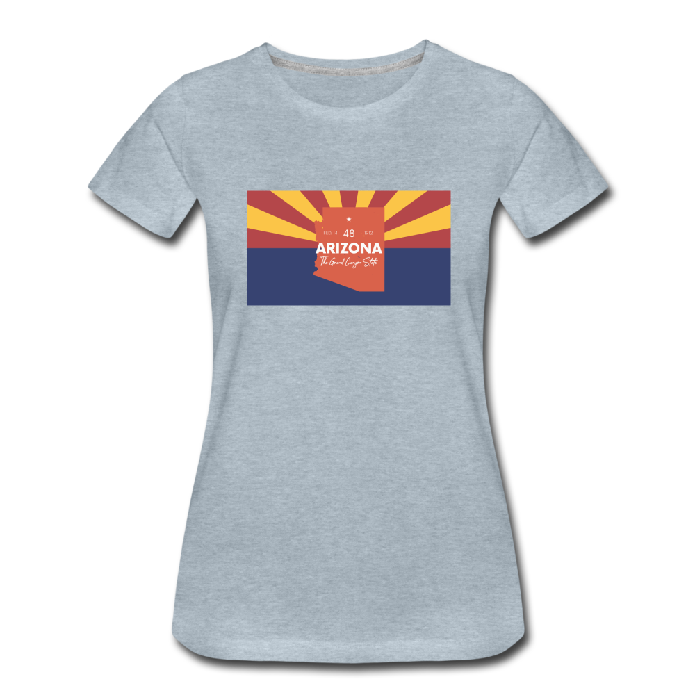 Arizona Info Map - Women’s Premium T-Shirt - heather ice blue