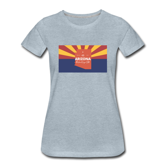 Arizona Info Map - Women’s Premium T-Shirt - heather ice blue