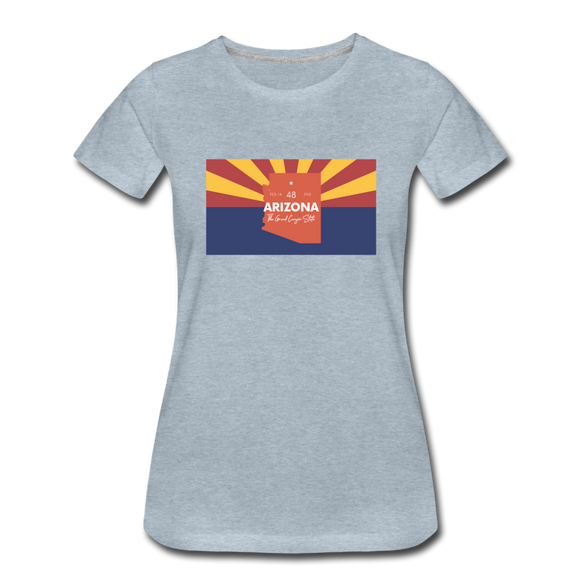 Arizona Info Map - Women’s Premium T-Shirt - heather ice blue