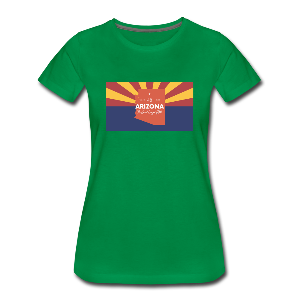 Arizona Info Map - Women’s Premium T-Shirt - kelly green