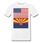 US & Arizona Flags - Men's Premium T-Shirt - white