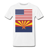 US & Arizona Flags - Men's Premium T-Shirt - white