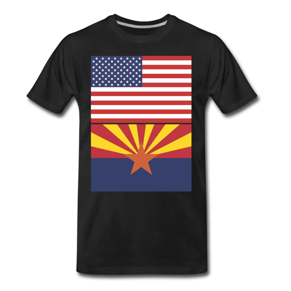 US & Arizona Flags - Men's Premium T-Shirt - black