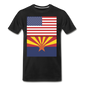 US & Arizona Flags - Men's Premium T-Shirt - black