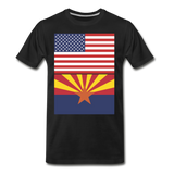 US & Arizona Flags - Men's Premium T-Shirt - black