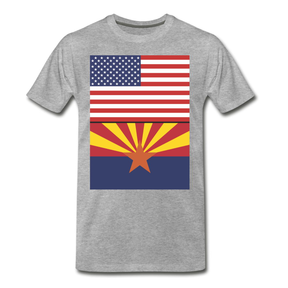 US & Arizona Flags - Men's Premium T-Shirt - heather gray